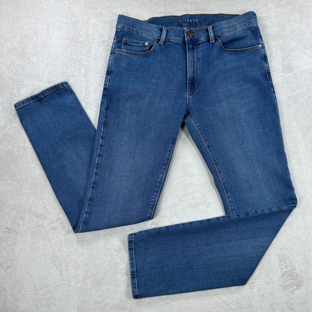 Mott & Bow Oliver Jeans Men 33x32 Blue Slim Fit Medium Wash Stretch Denim Casual